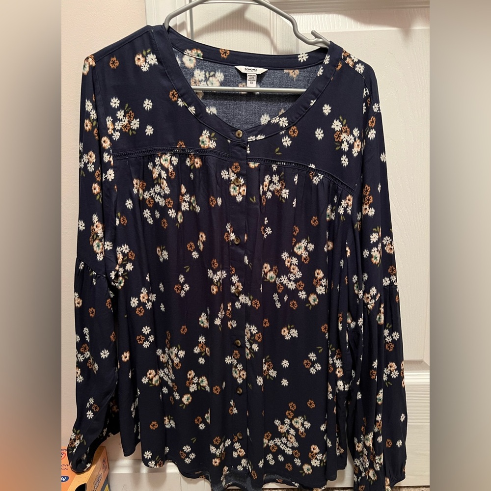 Floral Navy Blouse